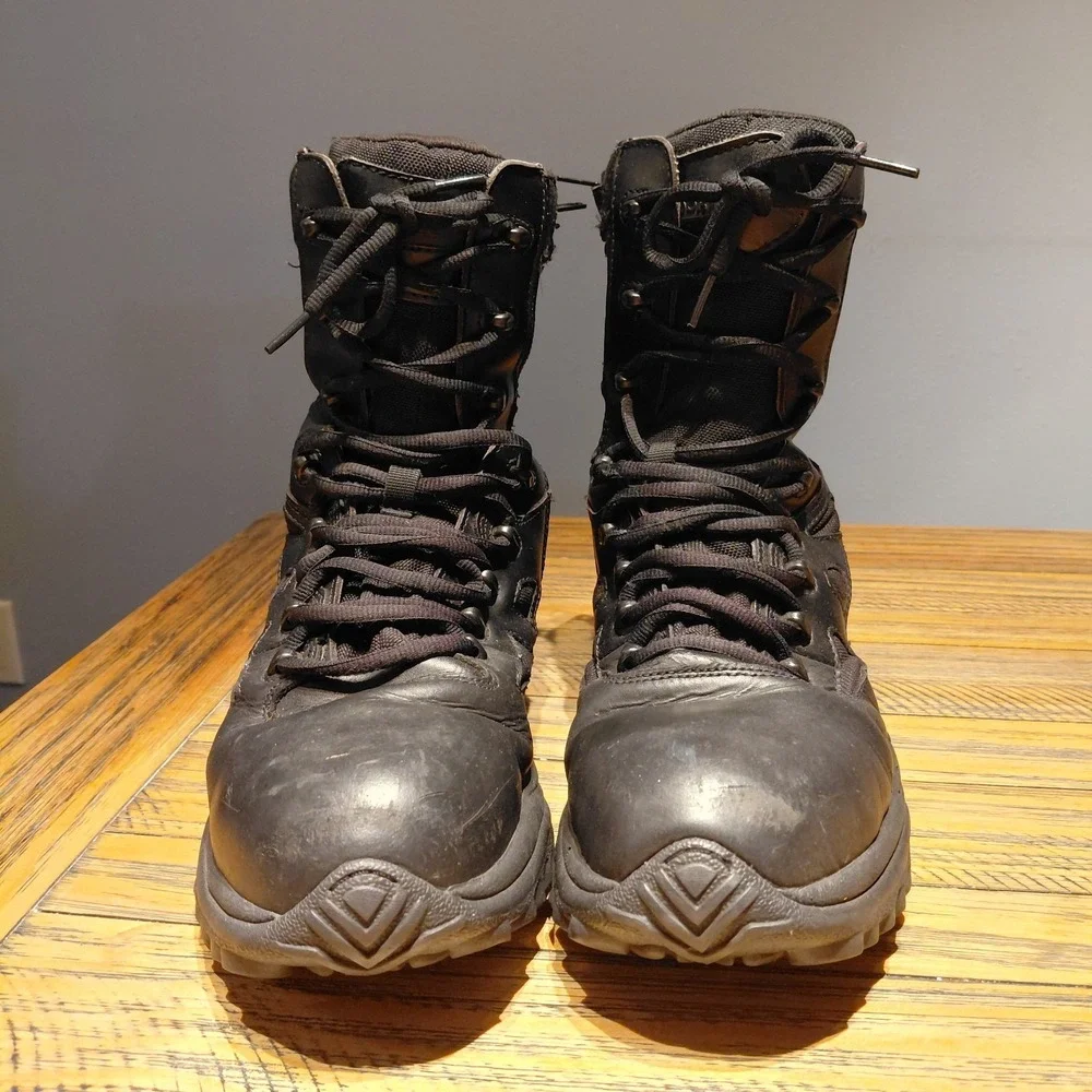 Reebok Rapid Response Boots Size 11 Black Side Zip Composite Toe Tactical RB8874